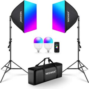 NEEWER Kit Illuminazione Softbox RGB